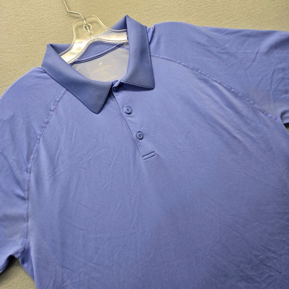 Fabletics Mens XL Polo Shirt‎ Short Sleeve Blue Purple Performance Athletic Golf